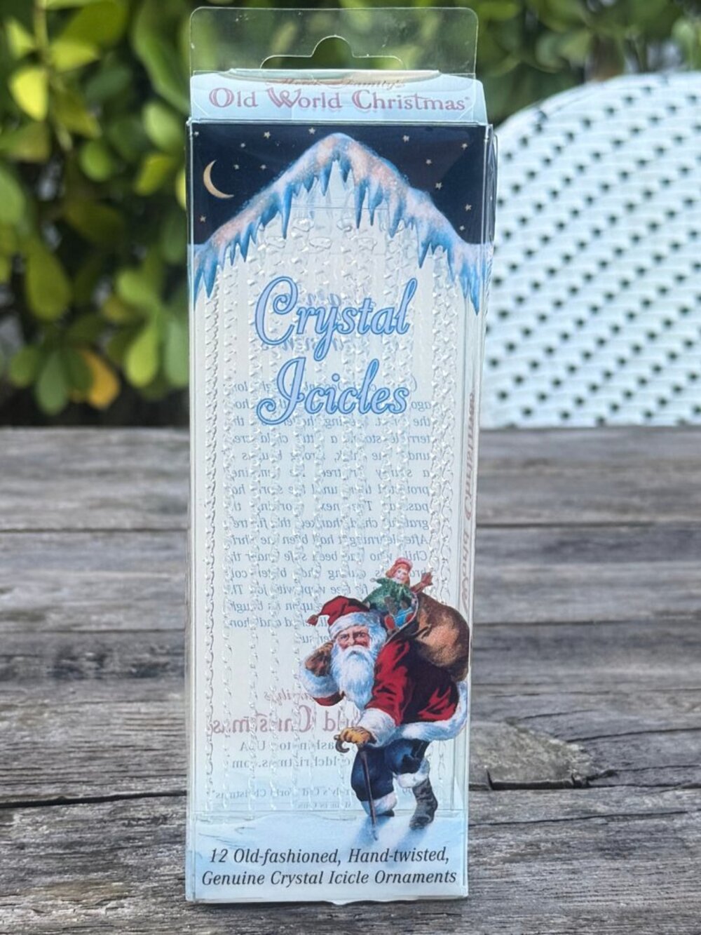 Vintage Old World Christmas Crystal Icicles Ornament Hand Twisted Merck's Family